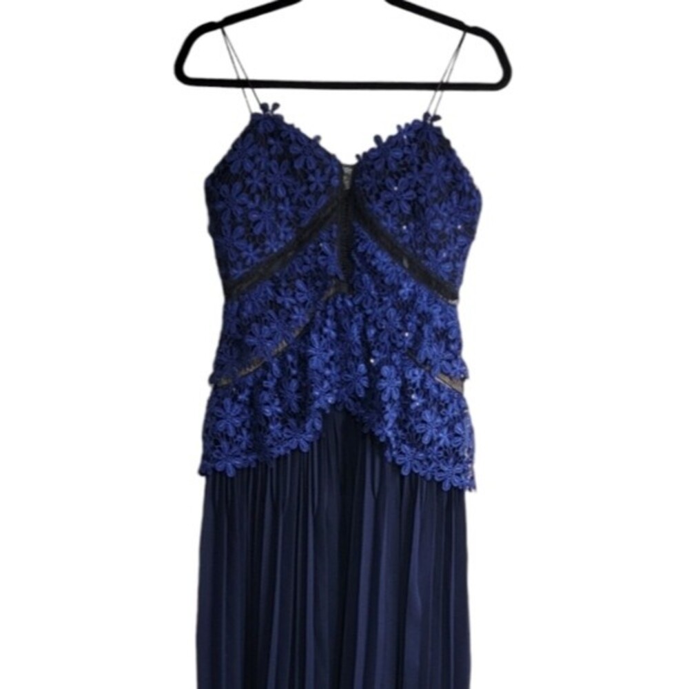 ⭐SELF-PORTRAIT Floral Lace Double Peplum Midi Dress